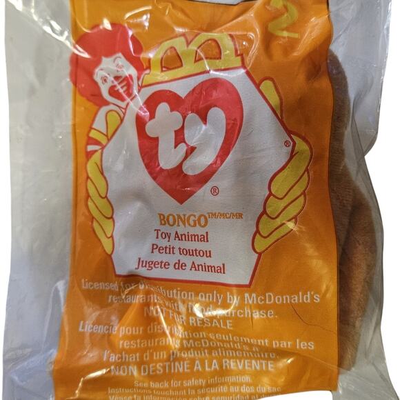 1998 McDonalds TY Teenie Beanie Babies Bongo 2 New in Package - Picture 1 of 2